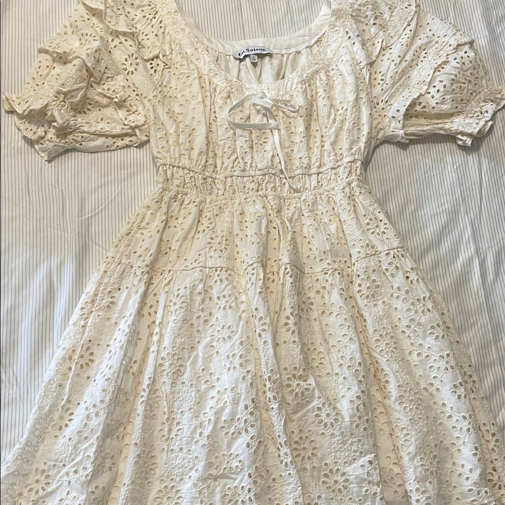 En Saison Ivory Lace Mini Dress